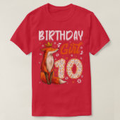 Fox Animal Lovers 10th Birthday Girl Fox Bday 10 y T-shirt (Design voorkant)