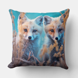 Fox Animal Wildlife Wilderness Kleurrijke kunst aa Kussen
