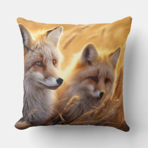 Fox Animal Wildlife Wilderness Kleurrijke kunst aa Kussen