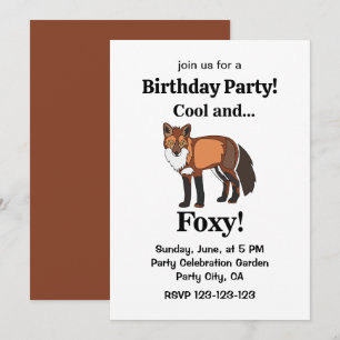 Fox Animal Woodland Foxy verjaardagsfeestje Kaart