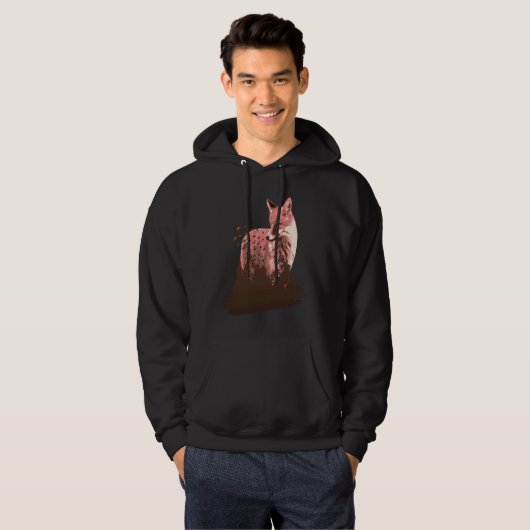 fox animals forest trees birds hoodie (Voorkant volledig)