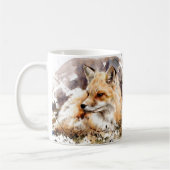 Fox art aquarel mok, vossenliefhebber cadeau wilde koffiemok (Links)