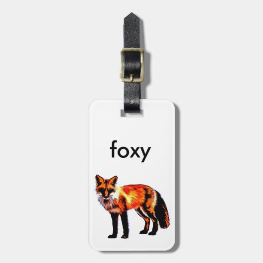 fox art bagagelabel om je te personaliseren (Voorkant verticaal)