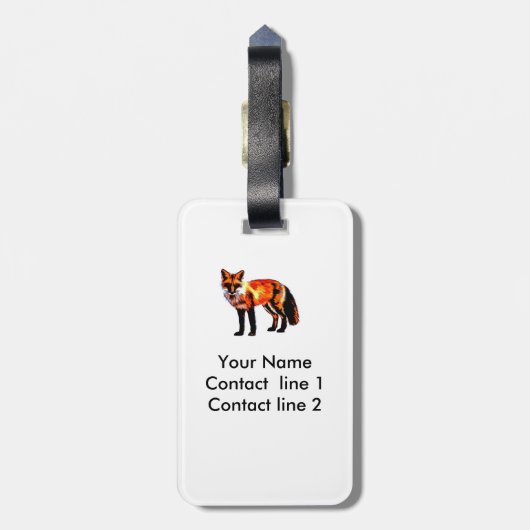 fox art bagagelabel om je te personaliseren (Achterkant verticaal)