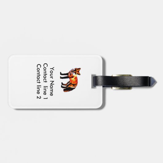 fox art bagagelabel om je te personaliseren (Achterkant horizontaal)