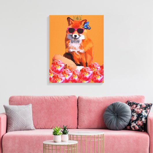 Fox Art Canvas Print (Insitu (Woonkamer))