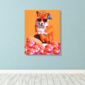Fox Art Canvas Print (Insitu (Houten vloer))