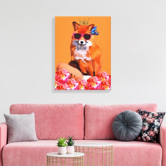 Fox Art Canvas Print (Insitu (Woonkamer))