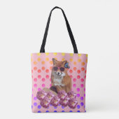 Fox Art en stippen en stippen Canvas tas (Achterkant)