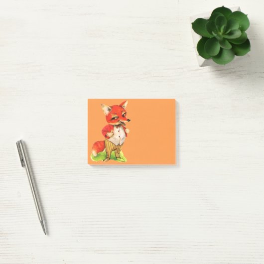 Fox art post-it note gift (Kantoor)