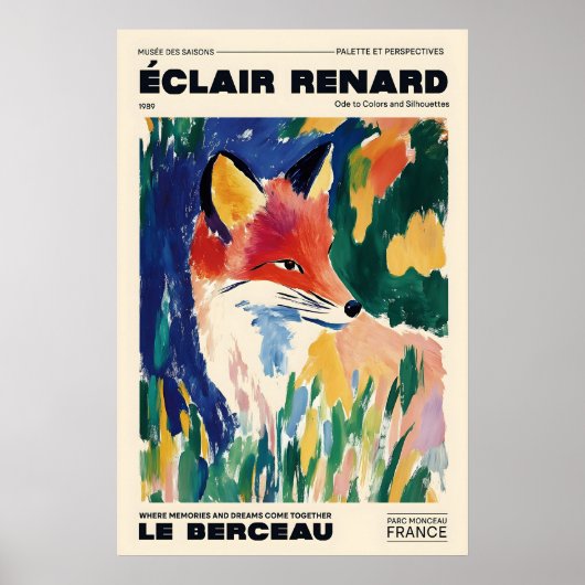 Fox Art Print Éclair Renard French Exhibition (Voorkant)