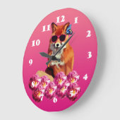 Fox Art, Roze Wandklok (Hoek)
