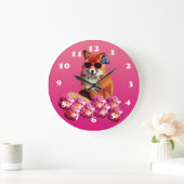 Fox Art, Roze Wandklok (Huis)