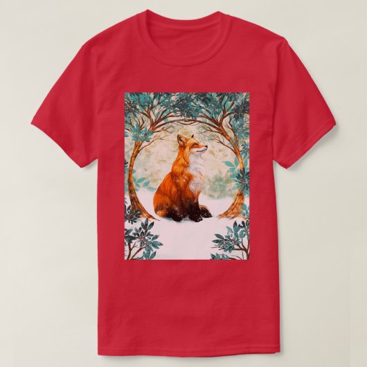 Fox Art Winter SKY T-shirt (Design voorkant)