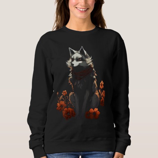 Fox Artwork Flowers  Animal  Animal Fox Trui (Voorkant)