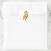 Fox as Bride with Veil Vierkante Sticker (Tas)