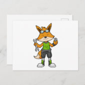 Fox as Mechanic with Wrench & Nut Briefkaart (Voorkant / Achterkant)