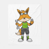 Fox as Mechanic with Wrench & Nut Fleece Deken (Voorkant)