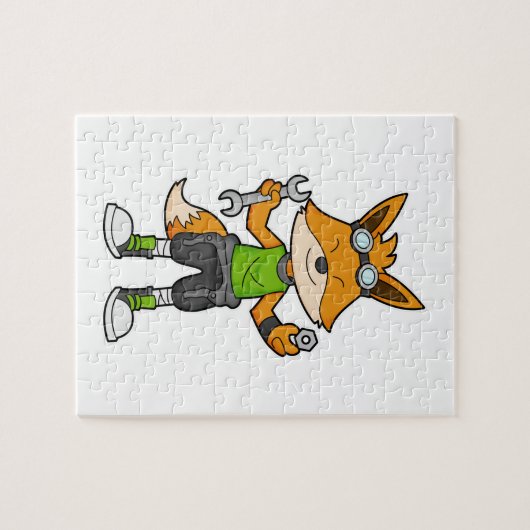 Fox as Mechanic with Wrench & Nut Legpuzzel (Horizontaal)
