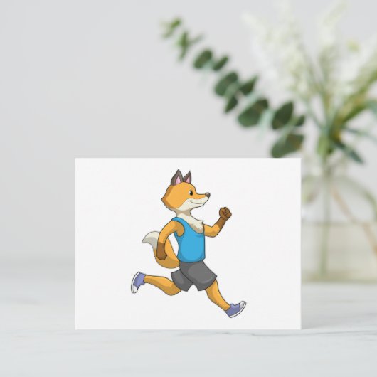 Fox as Runner at Running Briefkaart (Staand voorkant)