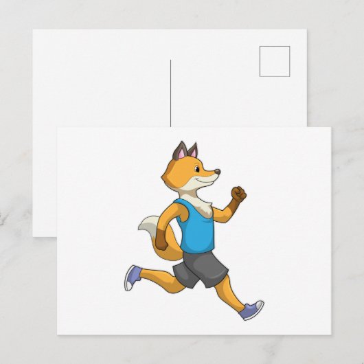 Fox as Runner at Running Briefkaart (Voorkant / Achterkant)