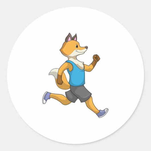 Fox as Runner at Running Ronde Sticker (Voorkant)