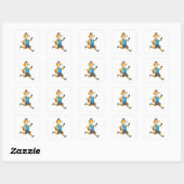 Fox as Runner at Running Vierkante Sticker (Vel)