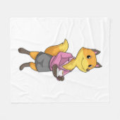 Fox as Secretary with Coffee Cup Fleece Deken (Voorkant (Horizontaal))