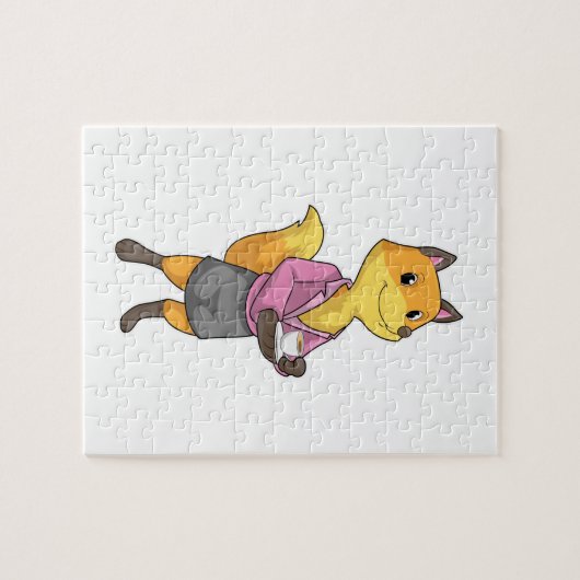 Fox as Secretary with Coffee Cup Legpuzzel (Horizontaal)