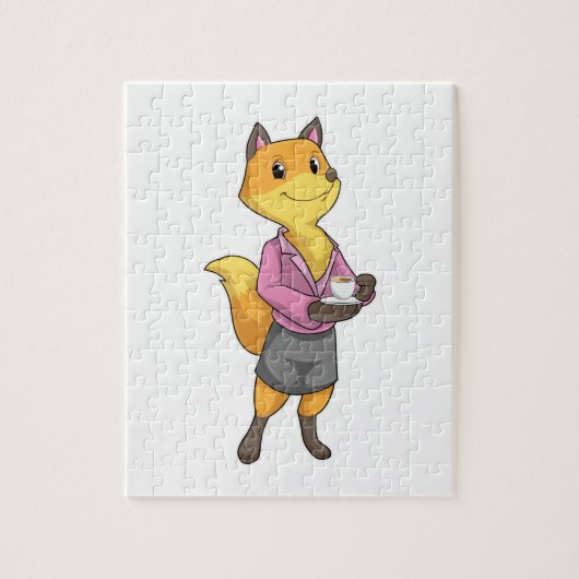 Fox as Secretary with Coffee Cup Legpuzzel (Verticaal)