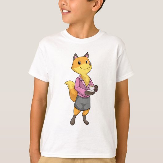 Fox as Secretary with Coffee Cup T-shirt (Voorkant)