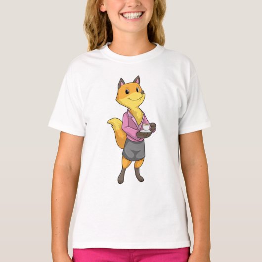 Fox as Secretary with Coffee Cup T-shirt (Voorkant)