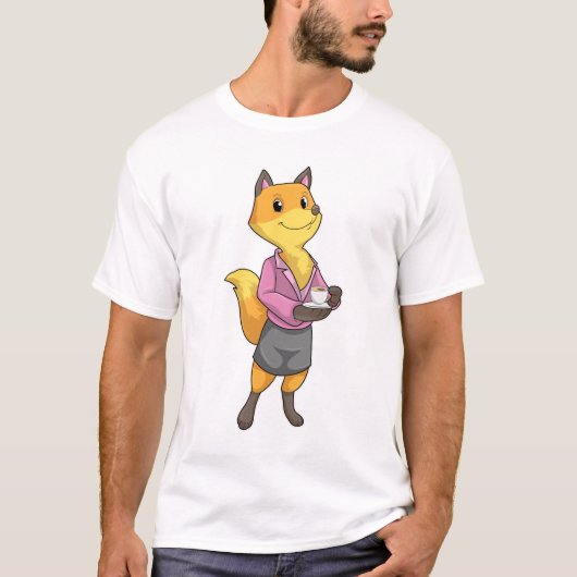 Fox as Secretary with Coffee Cup T-shirt (Voorkant)