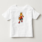 Fox as Skater with Roller skates Kinder Shirts (Voorkant)