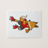 Fox as Skater with Roller skates Legpuzzel (Horizontaal)