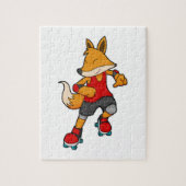 Fox as Skater with Roller skates Legpuzzel (Verticaal)