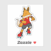 Fox as Skater with Roller skates Sticker (Vel)