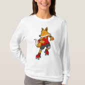Fox as Skater with Roller skates T-shirt (Voorkant)