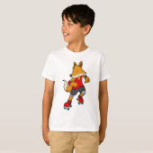 Fox as Skater with Roller skates T-shirt (Voorkant volledig)