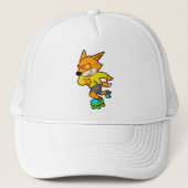 Fox as Skater with Roller skates Trucker Pet (Voorkant)