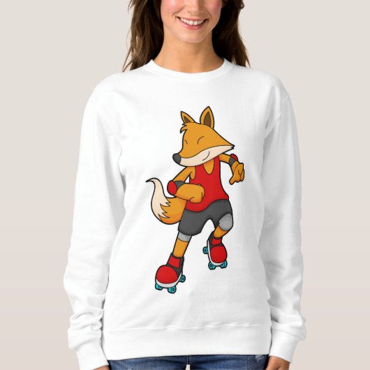 Fox as Skater with Roller skates Trui (Voorkant)