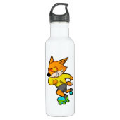 Fox as Skater with Roller skates Waterfles (Voorkant)