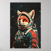 Fox Astronaut Poster, Fox Retro Print, Fox Poster (Voorkant)