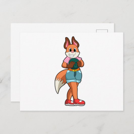 Fox at Bowling with Bowling ball Briefkaart (Voorkant / Achterkant)