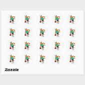 Fox at Bowling with Bowling ball Ronde Sticker (Vel)