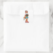Fox at Bowling with Bowling ball Vierkante Sticker (Tas)