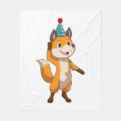Fox at Party with Party hat Fleece Deken (Voorkant)