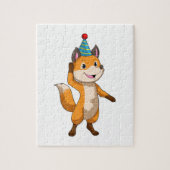 Fox at Party with Party hat Legpuzzel (Verticaal)