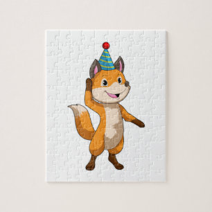 Fox at Party with Party hat Legpuzzel