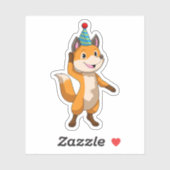 Fox at Party with Party hat Sticker (Vel)